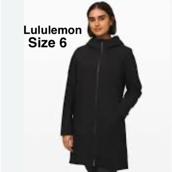 ULULEMON ATHLETICA Black APRES YOGA SOFT-SHELL RAIN JACKET Size 6⭐️⭐️⭐️⭐️ - Picture 1 of 15